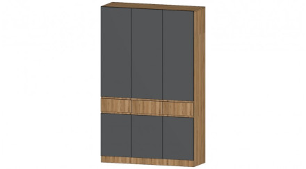 Шкаф 3-х створчатый Ленора, Дуб вотан/Графит 