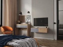 Тумба навесная Ливерпуль, вотан/графит софт 