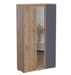 Шкаф трехстворчатый Ливерпуль, вотан/графит софт 